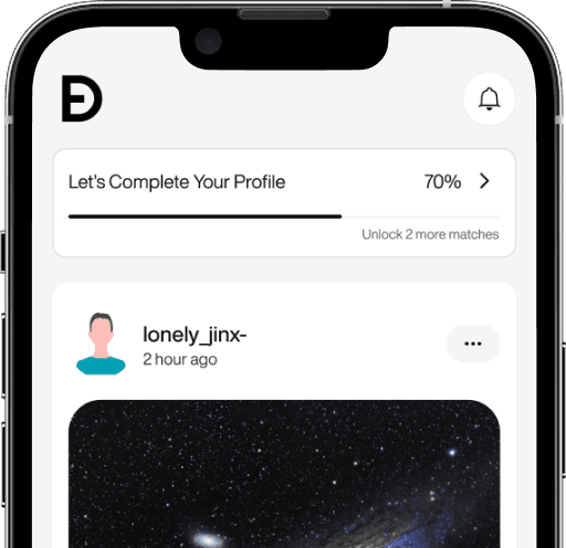 DateDash public feed on a phone screen.